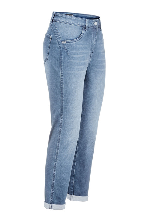 Hosen mit Knopf- und Reißverschluss - Jeans mit Push-up-Effekt, in Größe 017 bis 052, in Farbe HELLBLAU Ansicht 1