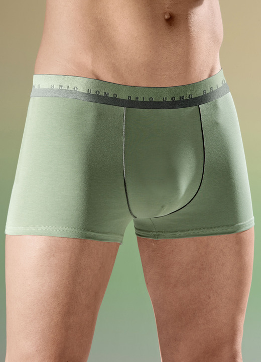 Unterhosen - Viererpack Pants mit Elastikbund, in Größe 004 bis 011, in Farbe 2X SALBEIGRÜN, 2X BLAU