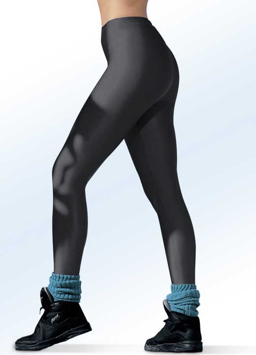 Freizeithosen - Leggings mit Glanz-Effekt in 4 Farben Freizeithosen - Leggings mit Glanz-Effekt in 4 Farben, in Größe 034 bis 050, in Farbe SCHWARZ