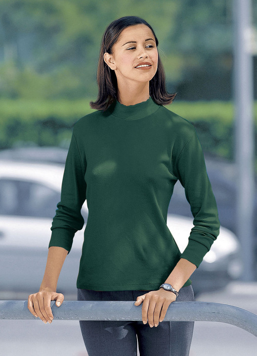 Basics - Flottes Shirt in 16 Farben, in Größe 034 bis 052, in Farbe FLASCHENGRÜN Ansicht 1