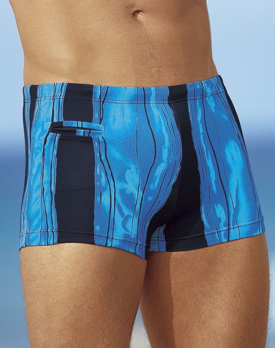 Badehosen - Badehose in Kastenform mit Reißverschlusstasche Badehosen - Badehose in Kastenform mit Reißverschlusstasche, in Größe 005 bis 013, in Farbe NAVY-BLAU