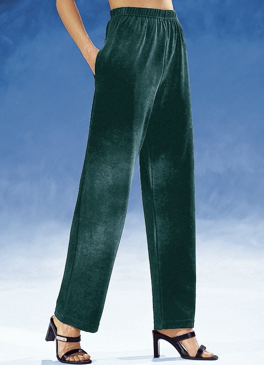 Hosen - Hose mit komfortablem Dehnbund, in Größe 018 bis 060, in Farbe NACHTGRÜN Ansicht 1