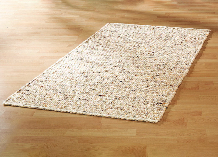 Läufer & Stufenmatten - Handgewebte Teppiche aus Neuseeland-Schurwolle, in Größe 100 (Brücke, 60x90 cm) bis 315 (2 Brücken 60x120 cm + 1 Galerie 70x200 cm), in Farbe NATUR Ansicht 1
