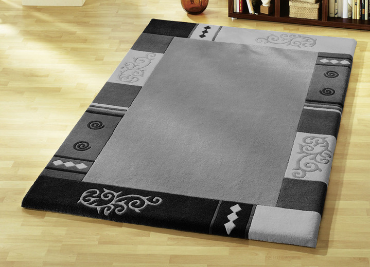 Klassisch - Handgetuftete Brücken, Teppiche und Bettumrandungen, in Größe 103 (Brücke, 60x90 cm) bis 325 (Bettumrandung, 3-teilig), in Farbe GRAU Ansicht 1