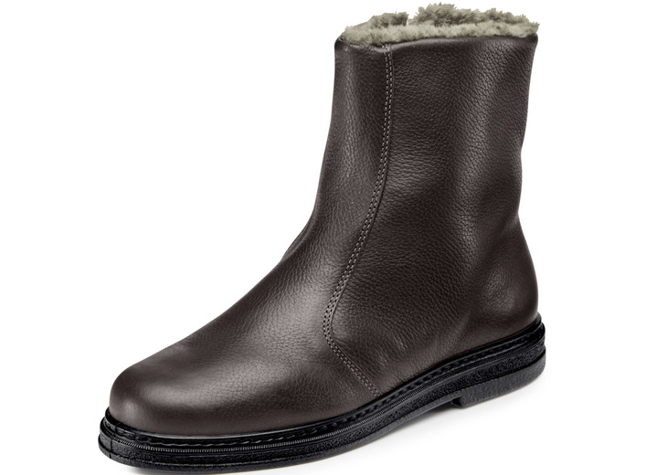 Stiefeletten - GINO GALANTE, gefütterte Herren-Stiefel, Winterschuhe, mit Lammfell Stiefeletten - GINO GALANTE, gefütterte Herren-Stiefel, Winterschuhe, mit Lammfell, in Größe 040 bis 050, in Farbe MOKKA