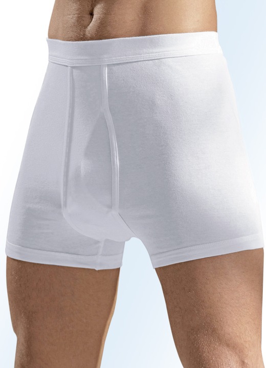 Unterhosen - Hermko Dreierpack Unterhosen aus Feinripp, in Größe 005 bis 013, in Farbe WEISS
