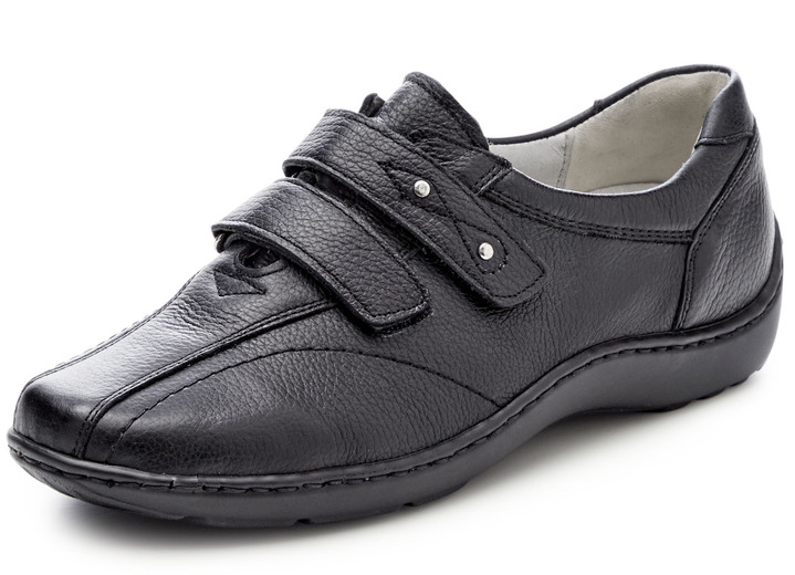 Weite H - Waldläufer, bequeme Damen-Slipper, Weite H, mit herausnehmbarem Fußbett, in Größe 3 1/2 bis 8, in Farbe SCHWARZ Ansicht 1