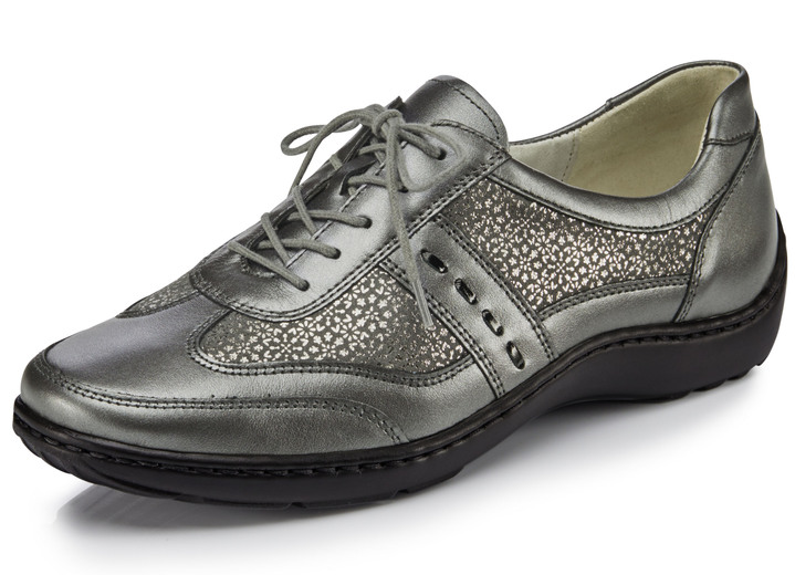Weite H - Waldläufer, bequeme Damen-Schnürschuhe, Weite H, mit herausnehmbarem Fußbett, in Größe 4 bis 8 1/2, in Farbe ALTSILBER Ansicht 1