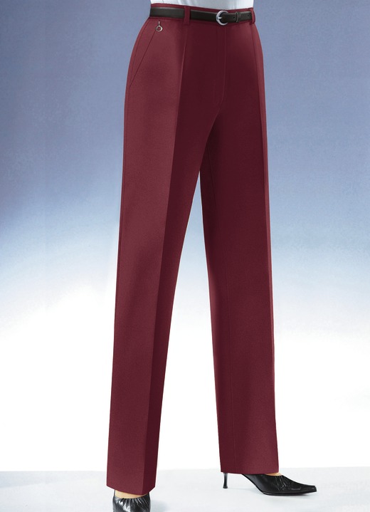 Hosen mit Knopf- und Reißverschluss - Klassische Hose  , in Größe 018 bis 245, in Farbe RUBINROT