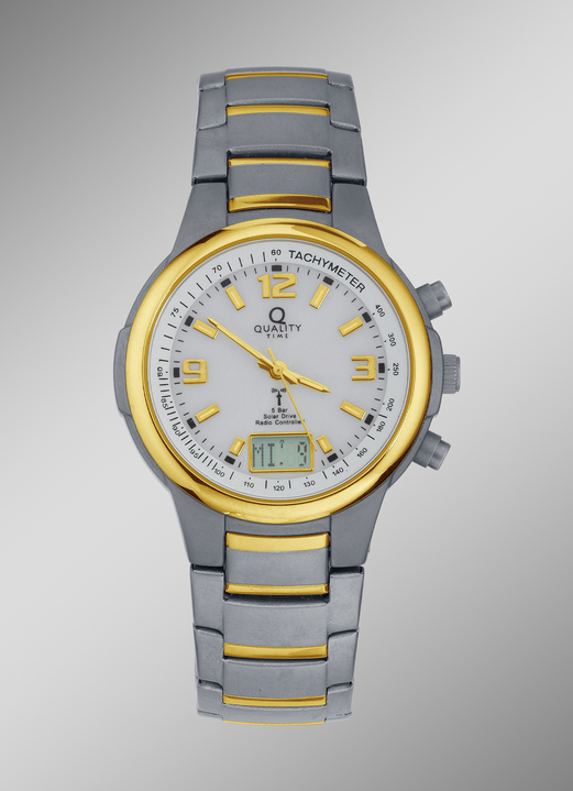 - Elegante Funk-Solar-Herrenuhr der Marke Quality Time, in Farbe