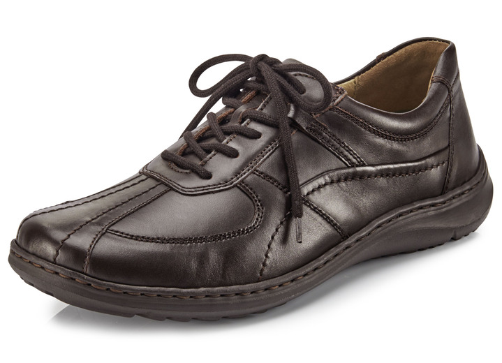 Slipper & Schnürschuhe - Waldläufer, bequeme Herren-Schnürschuhe, Weite H, mit herausnehmbarem Fußbett Slipper & Schnürschuhe - Waldläufer, bequeme Herren-Schnürschuhe, Weite H, mit herausnehmbarem Fußbett, in Größe 10 bis 9 1/2, in Farbe DUNKELBRAUN