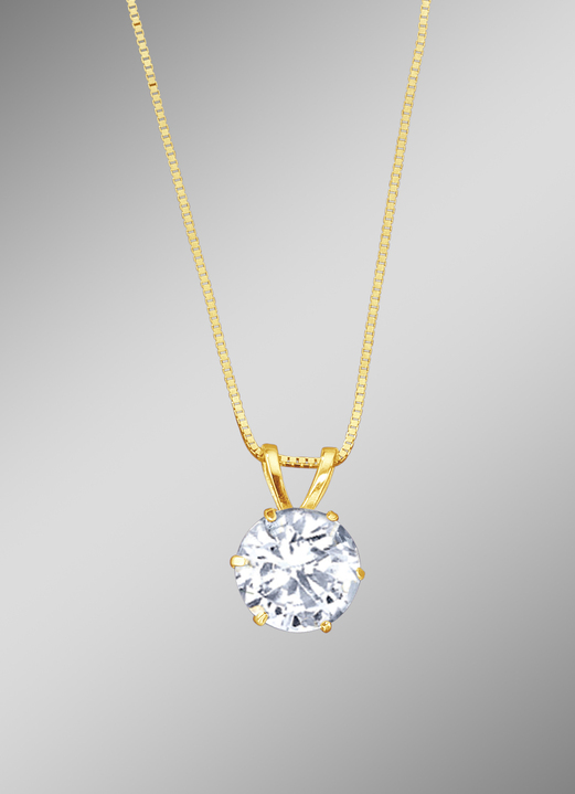 Anhänger - Anhänger mit synthetischen Zirkonia und Veneziakette, in Farbe  Ansicht 1