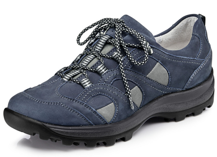 Weite H - Waldläufer, sportliche Damen-Schnürschuhe, Weite H, mit herausnehmbarem Fußbett, in Größe 4 1/2 bis 9, in Farbe MARINE-GRAU Ansicht 1