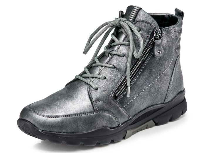 Stiefel & Stiefeletten - Waldläufer, gefütterte Damen-Stiefeletten, Winterschuhe, Weite H, mit herausnehmbarem Fußbett, in Größe 4 1/2 bis 9, in Farbe ALTSILBER Ansicht 1
