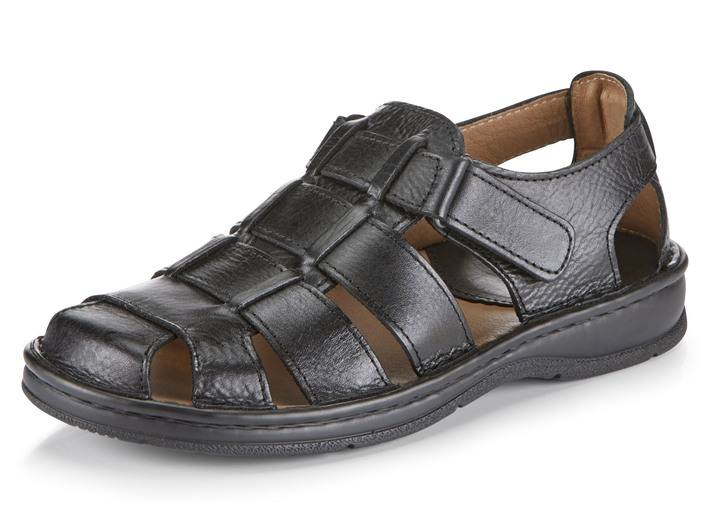Sandalen & Pantoletten - Gemini, klassische Herren-Sandalen, mit Klettverschluss Sandalen & Pantoletten - Gemini, klassische Herren-Sandalen, mit Klettverschluss, in Größe 039 bis 046, in Farbe SCHWARZ
