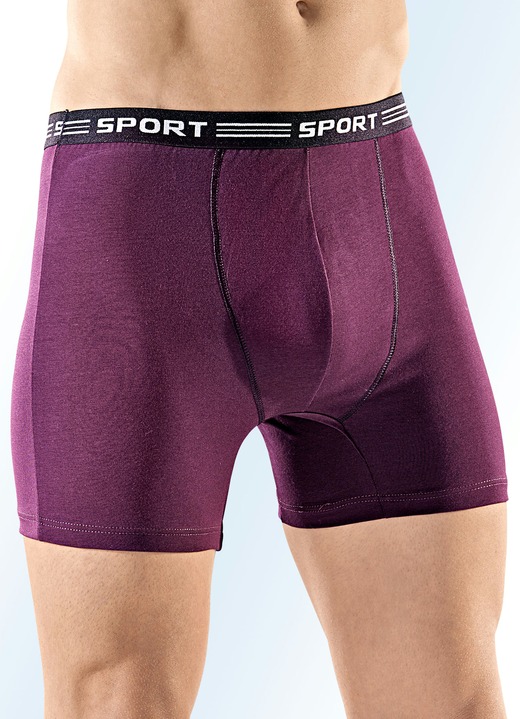 Unterhosen - Viererpack Pants aus Feinjersey, uni bunt, in Größe 004 bis 010, in Farbe 2X BORDEAUX, 2X SCHWARZ