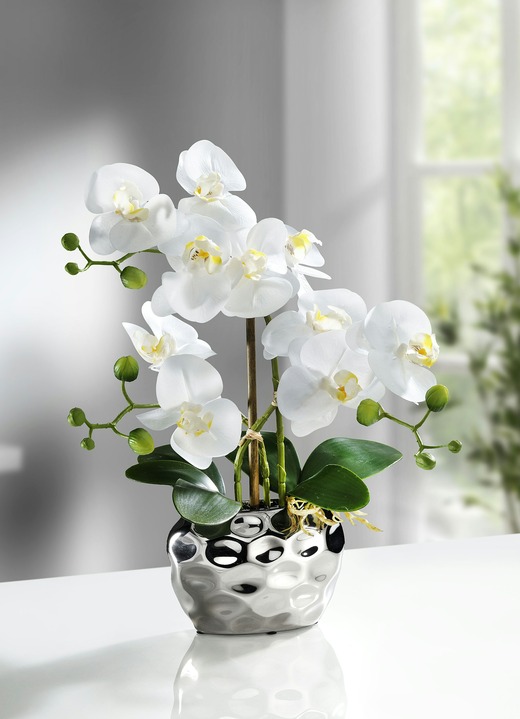 Wohnaccessoires - Orchidee im Topf, in Farbe SILBER