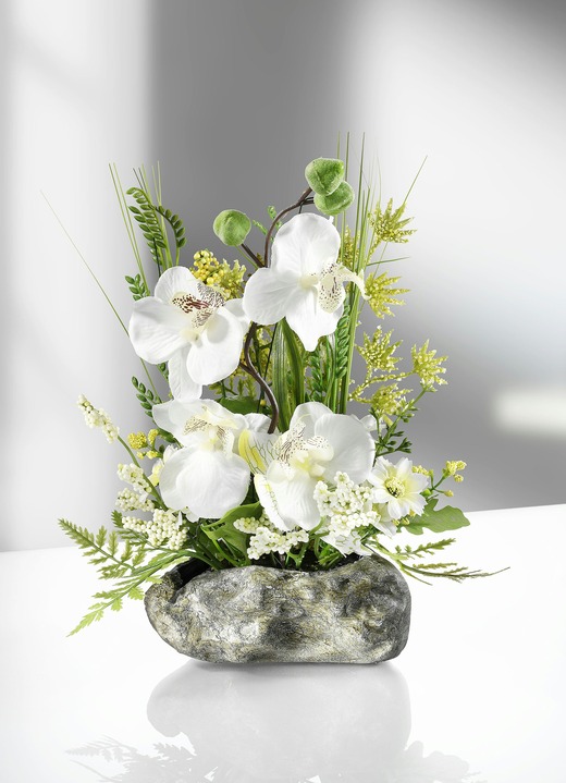 Wohnaccessoires - Herrliches Orchideengesteck für Ihr Zuhause, in Farbe WEISS