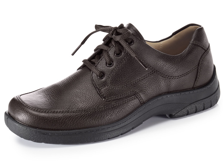 Slipper & Schnürschuhe - GINO GALANTE Schnürschuh aus edlem Leder, in Größe 040 bis 047, in Farbe MOKKA Ansicht 1