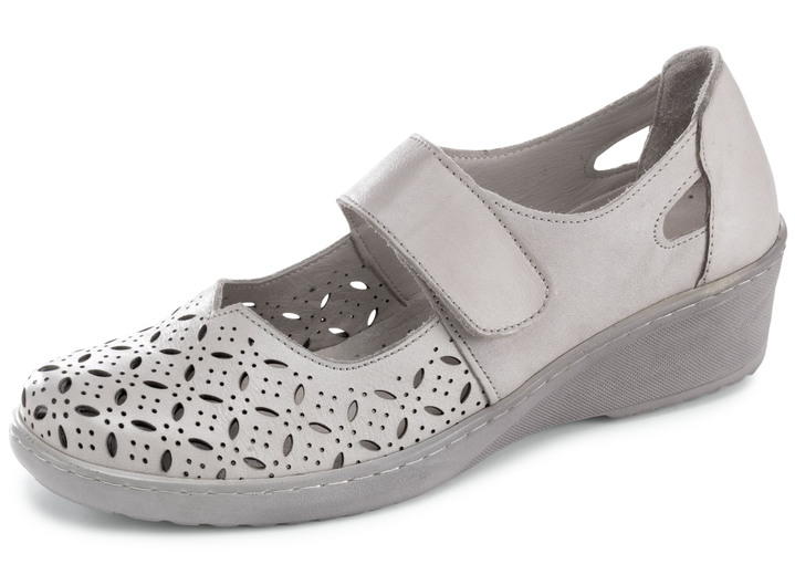 Weite H - Gemini Slipper aus weichem Rindleder, in Größe 036 bis 042, in Farbe KIESEL Ansicht 1