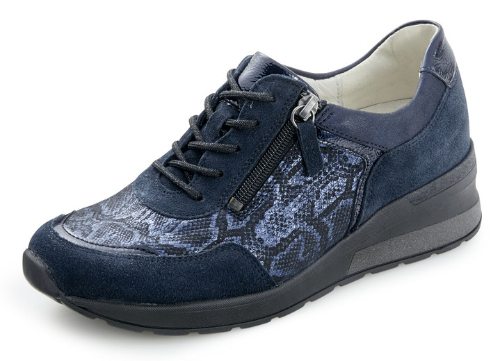 Weite H - Waldläufer, bequeme Damen-Schnürschuhe, Weite H, mit herausnehmbarem Fußbett, in Größe 4 1/2 bis 9, in Farbe DUNKELBLAU Ansicht 1