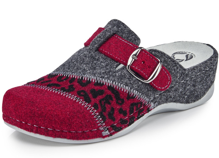 Mubb Pantoffel mit Raubtierfell Pragung Hausschuhe MONA