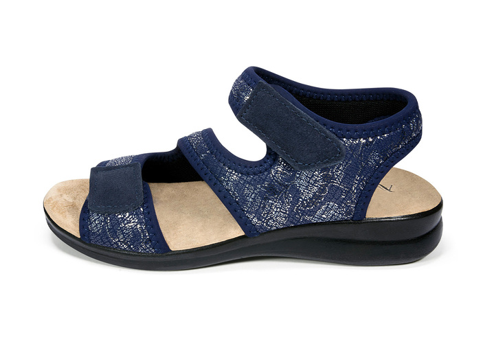 Sandaletten & Pantoletten - Sandalette von Aerosoft in Weite G–H, in Größe 036 bis 042, in Farbe BLAU, in Ausführung mit Klettverschluss Ansicht 1