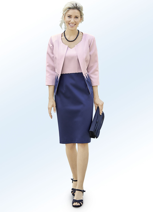Kleid mit Bolero und Perlen- sowie Strasssteinzier - Kleider | MONA