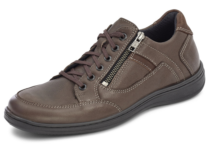 Slipper & Schnürschuhe - GINO GALANTE Schnürschuh mit praktischem Reißverschluss Slipper & Schnürschuhe - GINO GALANTE Schnürschuh mit praktischem Reißverschluss, in Größe 040 bis 047, in Farbe MARONE