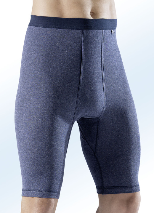 Unterhosen - Pfeilring Zweierpack Unterhosen, knielang, in Größe 005 bis 012, in Farbe 2X DUNKELBLAU MELIERT
