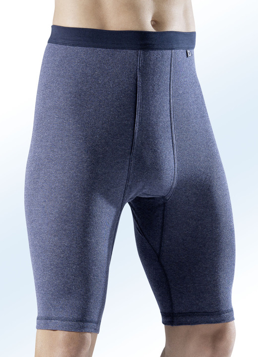 Unterhosen - Pfeilring Zweierpack Unterhosen, knielang Unterhosen - Pfeilring Zweierpack Unterhosen, knielang, in Größe 005 bis 012, in Farbe 2X DUNKELBLAU MELIERT