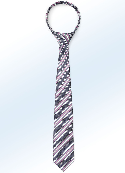 Herrenmode - Gestreifte Krawatte in 5 Farben, in Farbe ROSÉ Ansicht 1