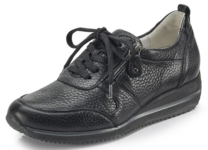 Weite H - Waldläufer, leichte Damen-Sneaker, Weite H, mit herausnehmbarem Fußbett, in Größe 3 1/2 bis 8, in Farbe SCHWARZ Ansicht 1