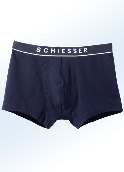 Unterhosen - Schiesser Dreierpack Pants mit Elastikbund, in Größe 004 bis 010, in Farbe 3X MARINE Ansicht 1