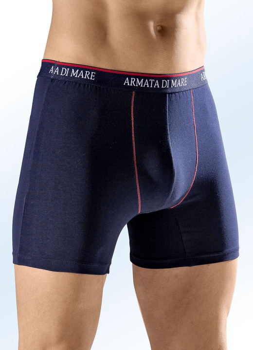 Unterhosen - Viererpack Pants, mit Elastikbund, Kontrastnähten Unterhosen - Viererpack Pants, mit Elastikbund, Kontrastnähten, in Größe 004 bis 011, in Farbe 2X MARINE-ROT, 2X ROT-MARINE