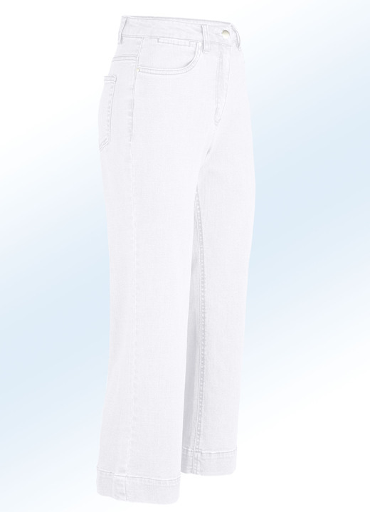 7/8-Hosen, Capris, Bermudas - Jeans-Culotte in 5-Pocket-Form, in Größe 017 bis 050, in Farbe WEISS Ansicht 1