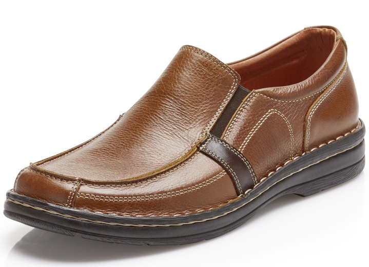 Slipper & Schnürschuhe - GINO GALANTE, klassische Herren-Slipper, mit herausnehmbarem Fußbett Slipper & Schnürschuhe - GINO GALANTE, klassische Herren-Slipper, mit herausnehmbarem Fußbett, in Größe 039 bis 046, in Farbe COGNAC