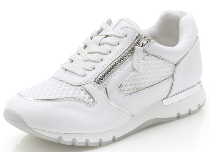 Weite H - Caprice, bequeme Damen-Sneaker, Weite H, mit herausnehmbarem Fußbett, in Größe 036 bis 042, in Farbe WEISS Ansicht 1