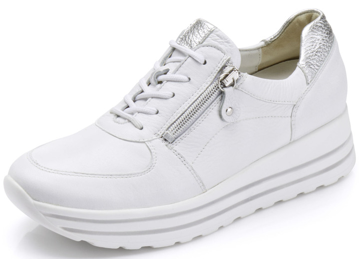 Weite H - Waldläufer, bequeme Damen-Sneaker, Weite H, mit herausnehmbarem Fußbett, in Größe 3 1/2 bis 8, in Farbe WEISS Ansicht 1