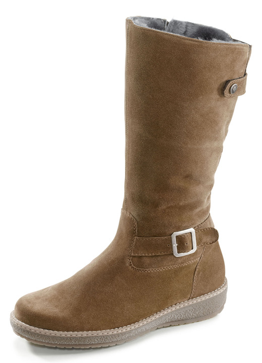 Stiefel & Stiefeletten - Waldläufer, gefütterte Damen-Stiefel, Winterschuhe, Weite H, mit Lammfell, in Größe 4 1/2 bis 9, in Farbe COGNAC Ansicht 1