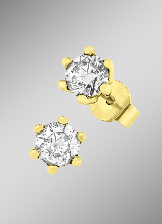 Ohrschmuck - Ohrstecker mit Brillanten, in Farbe