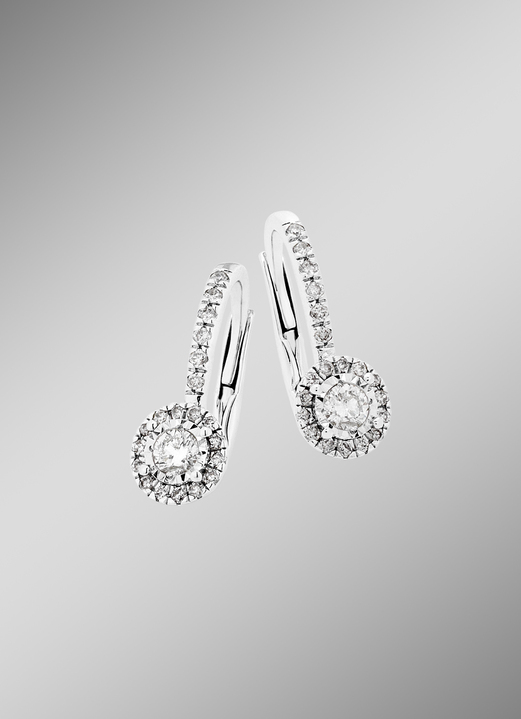 - Edle Ohrringe mit Brillanten und Diamanten, in Farbe  Ansicht 1