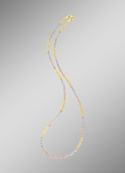 Armbänder - Elegante Garnitur in Tricolor, mit Karabiner, in Farbe , in Ausführung Halskette, 45 cm lang Ansicht 1