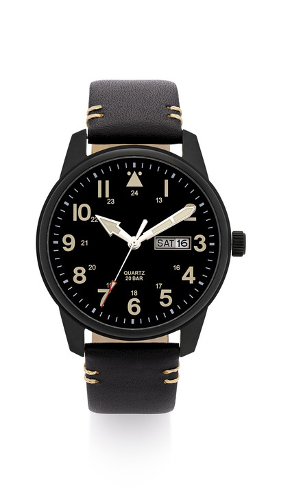 Accessoires - Para Quartz-Herrenuhr in Flieger-Optik, in Farbe  Ansicht 1