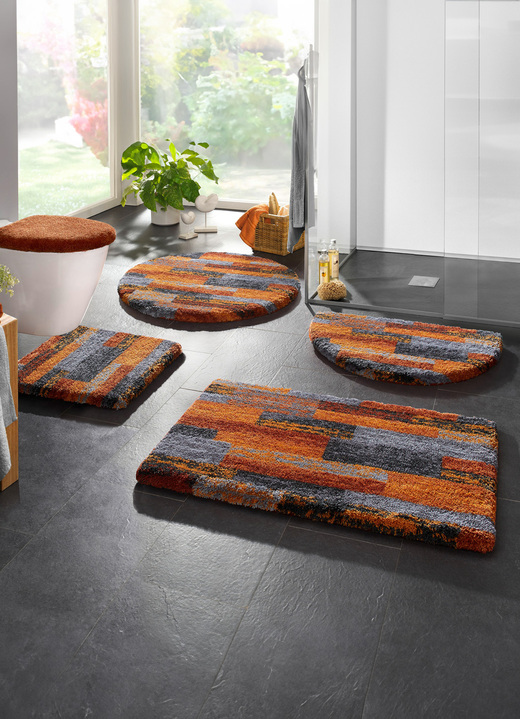 Badgarnituren - Badgarnitur in Supersoft-Qualität, in Größe 100 (Vorleger halbrund, 50/ 80 cm) bis 112 (WC-Deckelbezug, 47/ 50 cm), in Farbe TERRA Ansicht 1