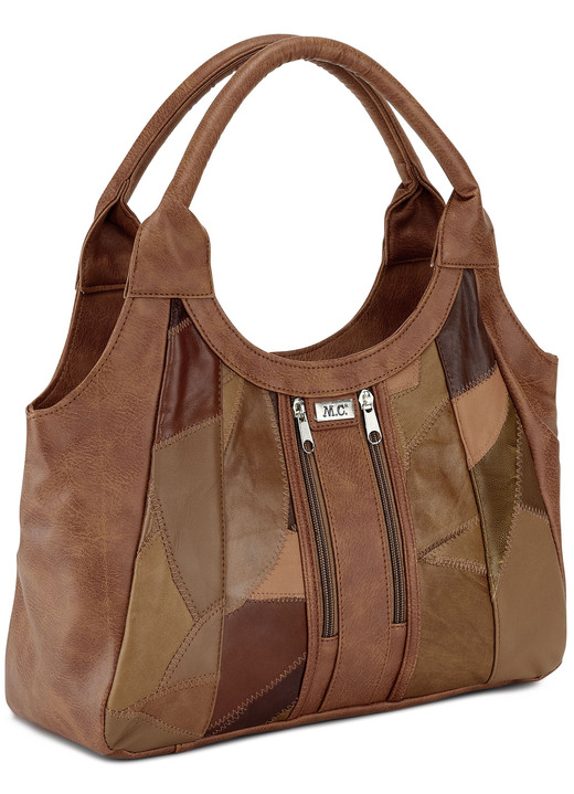 Taschen - Patchwork-Tasche aus Nappaleder, in Farbe COGNAC Ansicht 1