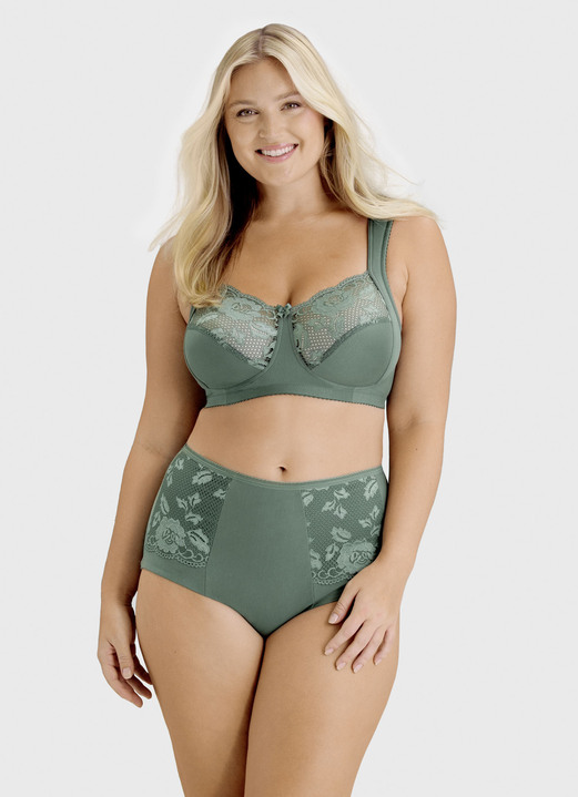 Soft-BH - Miss Mary BH mit elastischen Spitzeneinsätzen, in Größe 080 bis 120, in Cup D, in Farbe GRÜN Ansicht 1