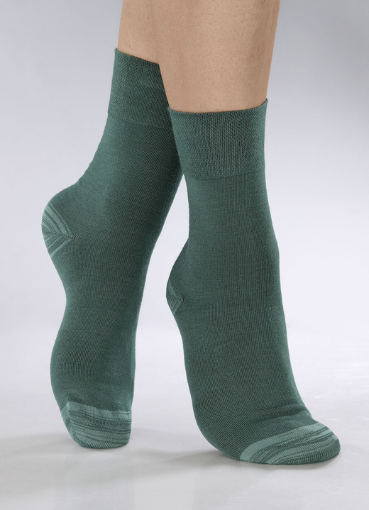 Strümpfe - Sechserpack Socken in verschiedenen Farbstellungen, in Größe 1 (Schuhgr. 35-38) bis 3 (Schuhgr. 43-46), in Farbe 2X GRÜN, 2X PETROL, 2X BEERE Ansicht 1