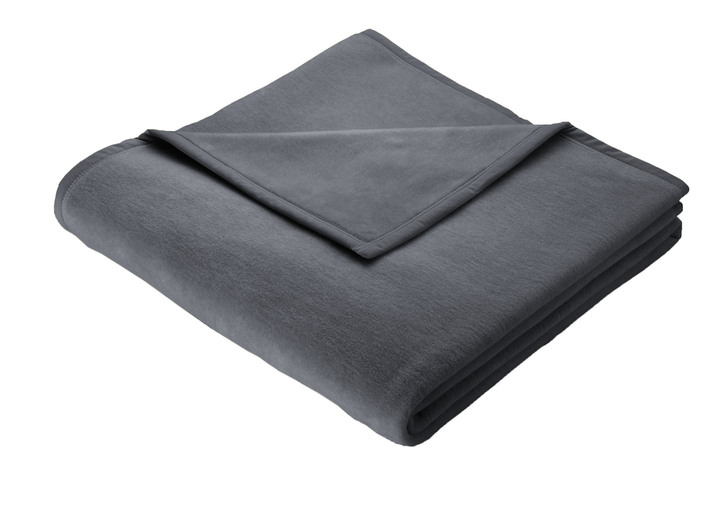 Wohndecken - Hochwertige Schlafdecke mit Veloursband-Einfassung, in Größe 185 (100x150 cm) bis 295 (220x240 cm), in Farbe ANTHRAZIT Ansicht 1
