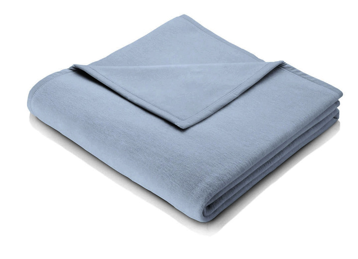 Wohndecken - Hochwertige Schlafdecke mit Veloursband-Einfassung, in Größe 185 (100x150 cm) bis 295 (220x240 cm), in Farbe BLAU Ansicht 1